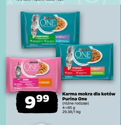 Karma mokra dla kotów Purina One Junior 4-pak promocja w Netto