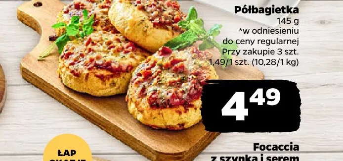 Focaccia z szynką i serem promocja w Netto