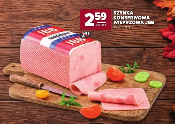 Szynka konserwowa wieprzowa JBB promocja w Stokrotka