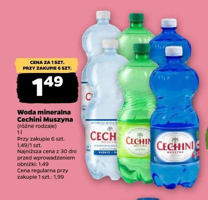 Woda mineralna Cechini Muszyna promocja w Netto