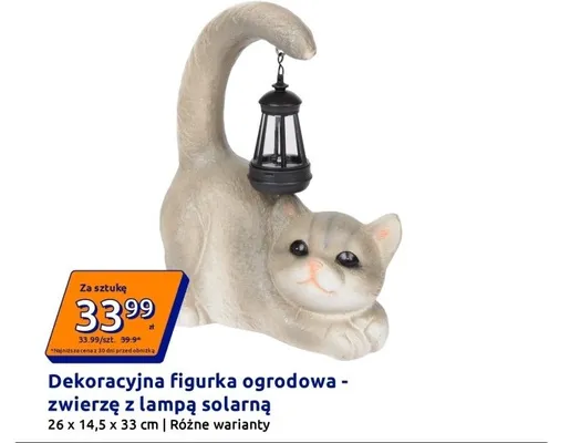 Dekoracyjna figurka ogrodowa zwierzę z lampą solarną 26x14,5x33cm promocja w Action