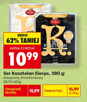 Ser Kasztelan w plastrach klasyczny Sierpc promocja w Biedronka