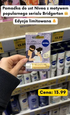 Pomadka do ust Vanilla Biscuit Bridgerton Nivea promocja w Kaufland