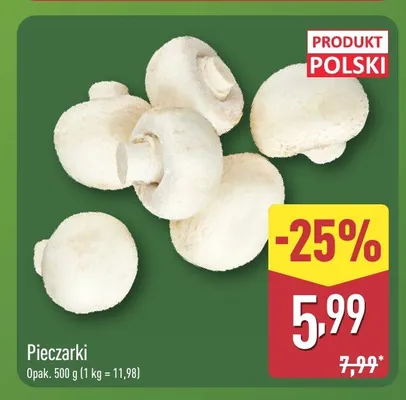 Pieczarki polskie promocja w Aldi