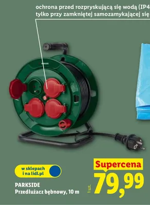 Przedłużacz bębnowy, 10 m promocja w Lidl