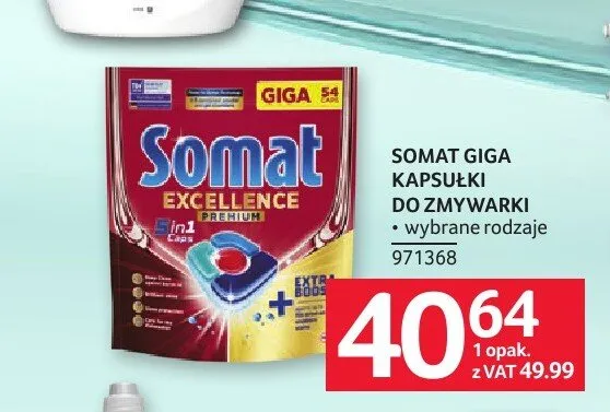 Kapsułki do zmywarki Somat Excellence Premium promocja w Selgros