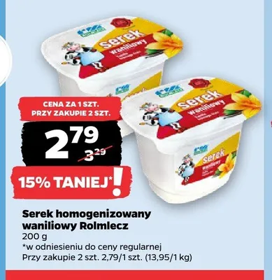 Serek homogenizowany waniliowy Rolmlecz promocja w Netto