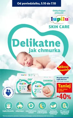 Pieluszki Lupilu Skin Care 1 promocja w Lidl