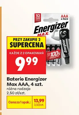 Baterie Energizer Max AAA 4-pak promocja w Biedronka