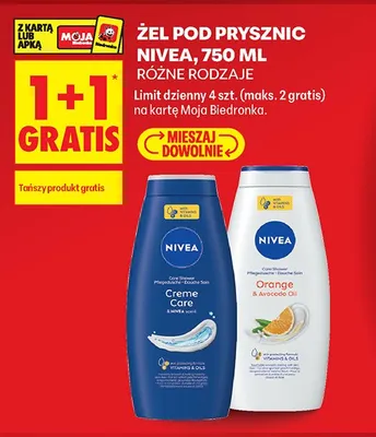 Żel pod prysznic Nivea Creme Care promocja w Biedronka