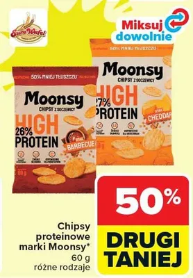 Chipsy proteinowe marki Moonsy promocja w Carrefour Market
