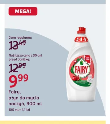 Płyn do mycia naczyń Fairy promocja w Rossmann