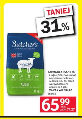 Karma dla psa z jagnięciną Butcher's promocja w Selgros