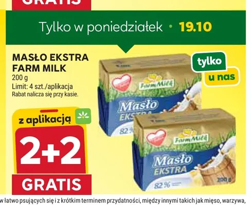 Masło ekstra Farm Milk promocja w Stokrotka