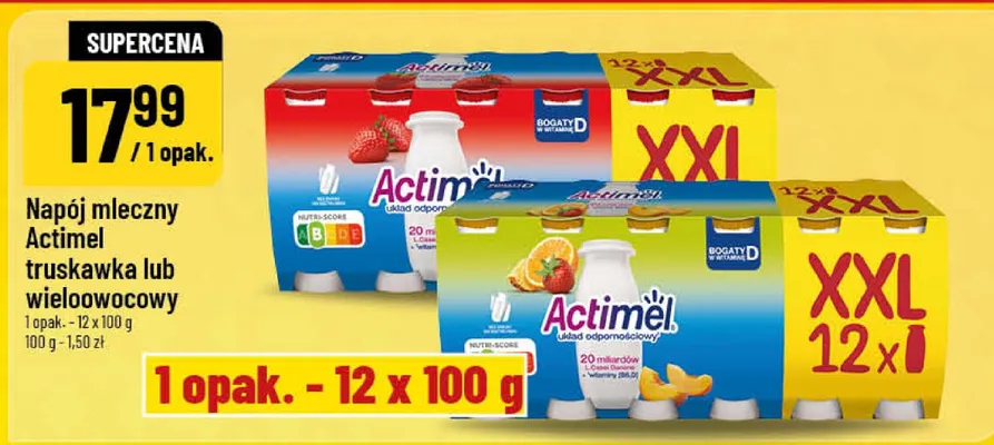 Napój mleczny Actimel wieloowocowy promocja w POLOmarket