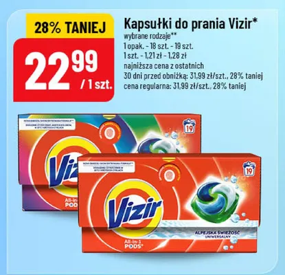 Kapsułki do prania Vizir Alpejska Świeżość promocja w POLOmarket
