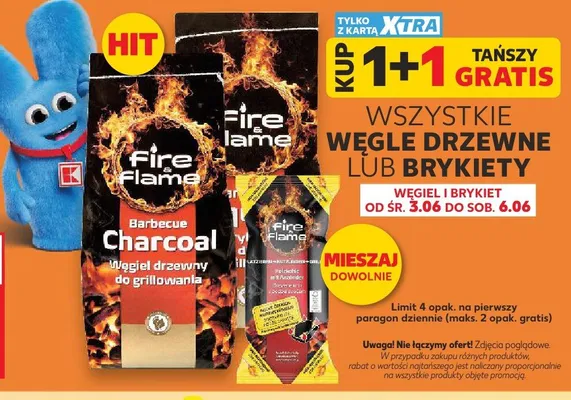 Węgiel drzewny do grillowania Fire & Flame promocja w Kaufland