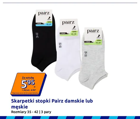 Skarpetki stopki Pairz damskie 3-pak promocja w Action