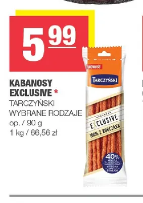 Kabanosy Exclusive Tarczyński promocja w SPAR