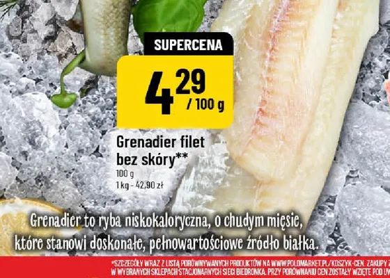 Grenadier filet bez skóry promocja w POLOmarket