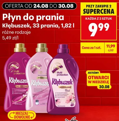 Płyn do prania Kłębuszek 33 promocja w Biedronka