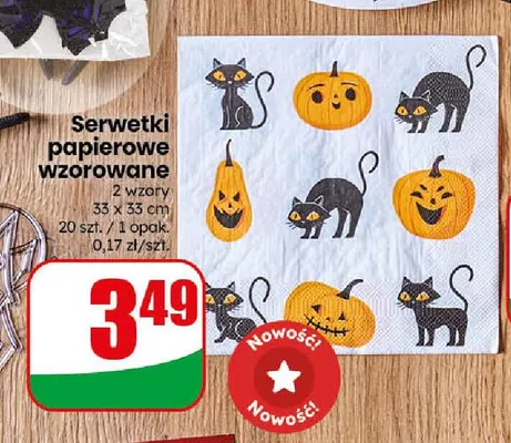 Serwetki papierowe wzorowane 33x33 cm promocja w Dino