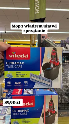 Mop z wiadrem Ultramax Tiles Care promocja w Biedronka
