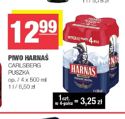 Piwo Harnaś 4-pak 500 ml promocja w SPAR