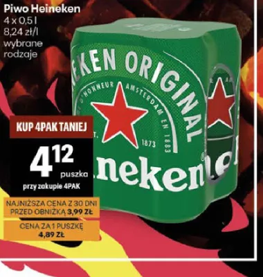 Piwo Heineken Original promocja w Delikatesy Centrum