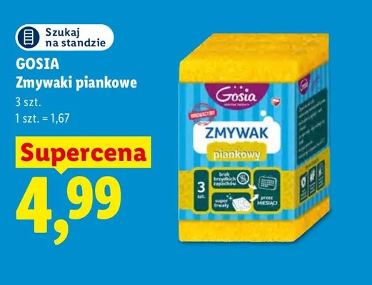 Zmywaki piankowe Gosia 3-pak promocja w Lidl