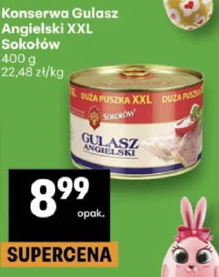 Konserwa Gulasz Angielski XXL sokołów promocja w Delikatesy Centrum
