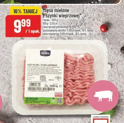 Mięso mielone z szynki wieprzowej Skiba promocja w POLOmarket