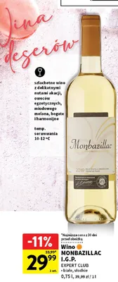 Wino monbazillac i.g.p. expert club promocja w Intermarche