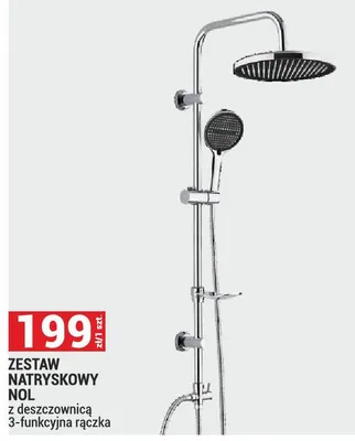 Zestaw natryskowy Nol z deszczownicą, 3-funkcyjna rączka promocja w Merkury Market