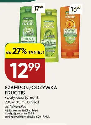 Szampon/odżywka Fructis promocja w Chata Polska