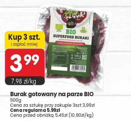 Burak gotowany na parze BIO Superfood promocja w Market Point