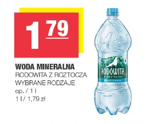 Woda mineralna Rodowita z Roztocza promocja w SPAR