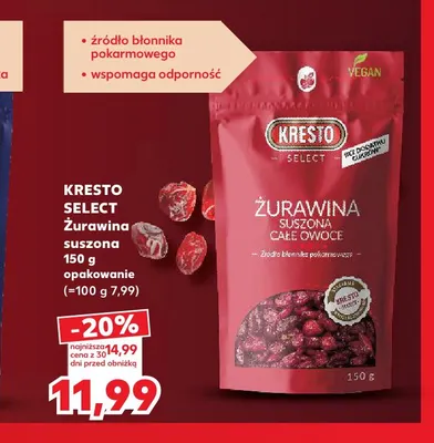 Żurawina suszona Kresto Select promocja w Kaufland