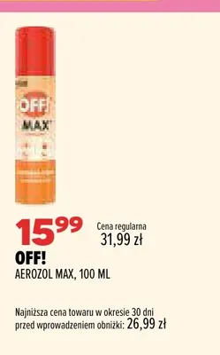 Aerozol Max OFF! promocja w Drogerie Natura