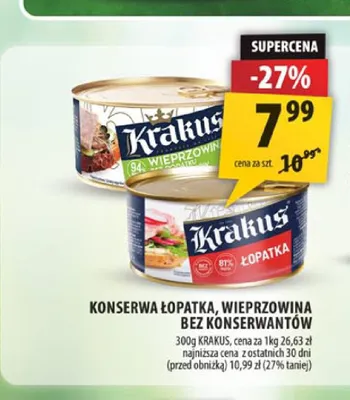 Konserwa łopatka Krakus promocja w Arhelan