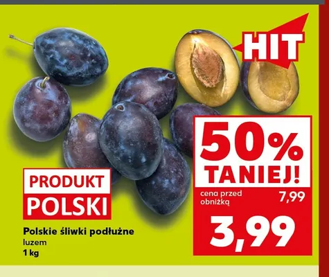 Śliwki podłużne polskie promocja w Kaufland