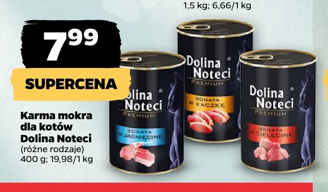 Karma mokra dla kotów Dolina Noteci bogata w cielęcinę promocja w Netto