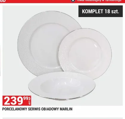 Porcelanowy serwis obiadowy Marlin promocja w Merkury Market