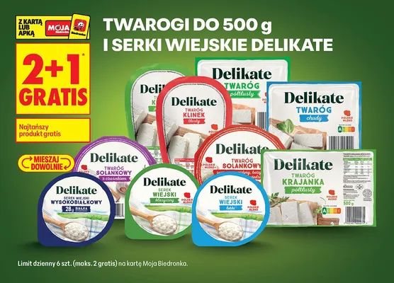 Twaróg klinek tłusty Delikate promocja w Biedronka
