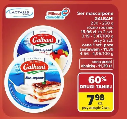Ser mascarpone Galbani promocja w Carrefour