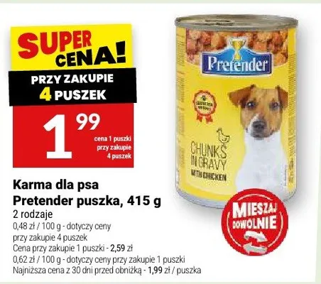 Karma dla psa Pretender puszka promocja w Twój Market