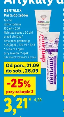 Pasta do zębów Dentalux promocja w Lidl