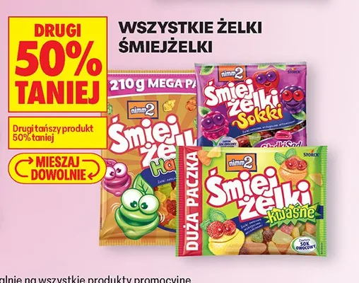 Wszystkie żelki Śmiejżelki DRUGIE -50% promocja w Biedronka