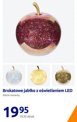 Brokatowe jabłko z oświetleniem LED promocja w Action