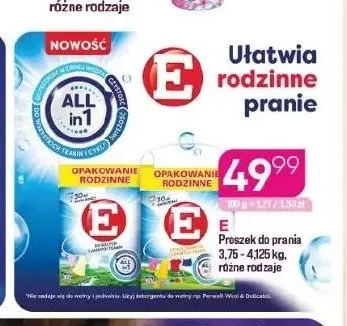 Proszek do prania E promocja w Drogerie Koliber